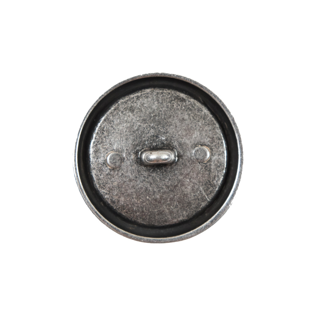 Italian Gray and Silver Crest Metal Button - 36L/23mm - Detail Italian Gray and Silver Crest Metal Button - 36L/23mm - Detail