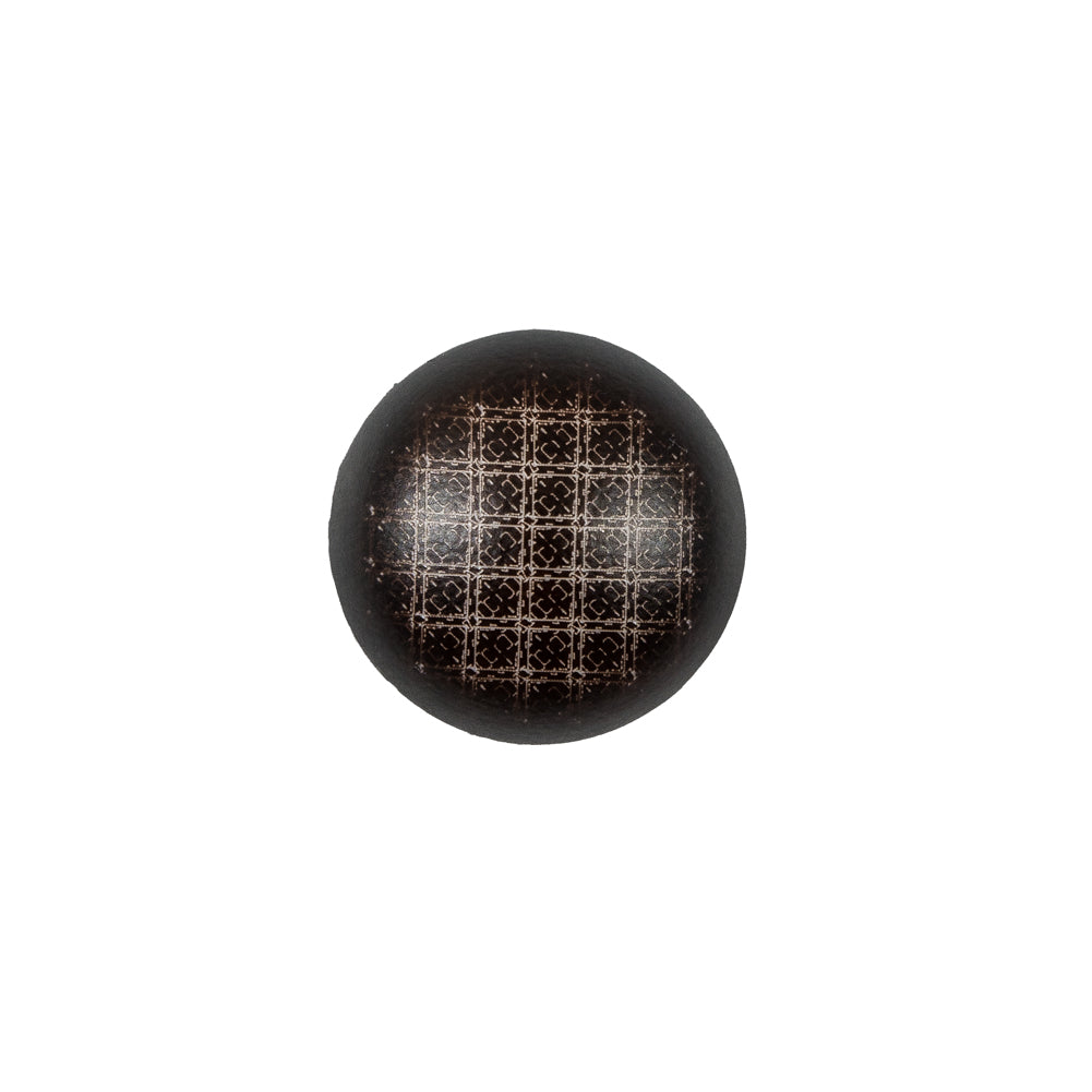 Italian Brown Checkered Plastic Button - 24L/15mm Italian Brown Checkered Plastic Button - 24L/15mm