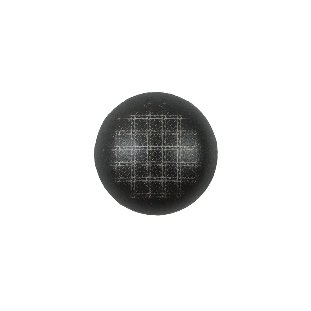 Italian Gray Checkered Plastic Button - 24L/15mm Italian Gray Checkered Plastic Button - 24L/15mm
