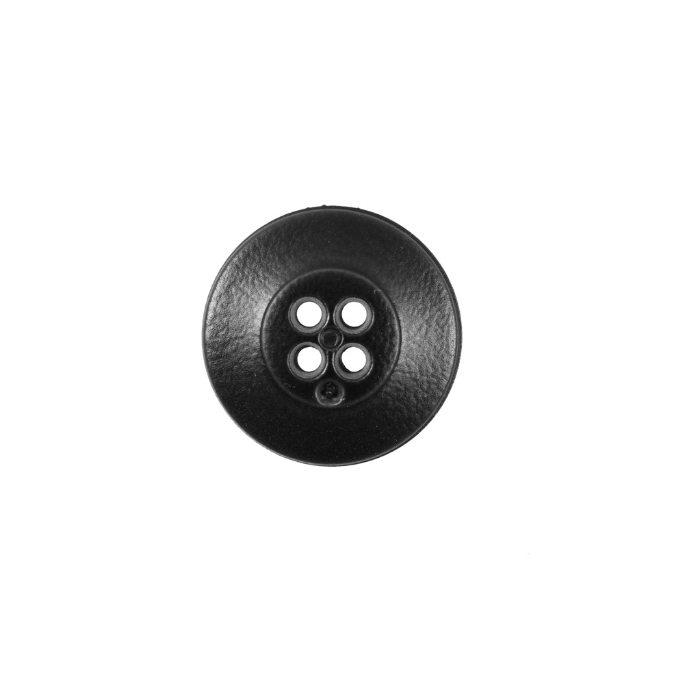 Italian Black 4-Hole Plastic Button - 24L/15mm - Detail Italian Black 4-Hole Plastic Button - 24L/15mm - Detail