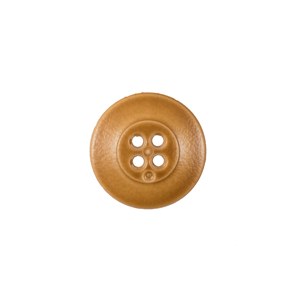 Italian Light Brown 4-Hole Plastic Button - 24L/15mm Detail Italian Light Brown 4-Hole Plastic Button - 24L/15mm Detail