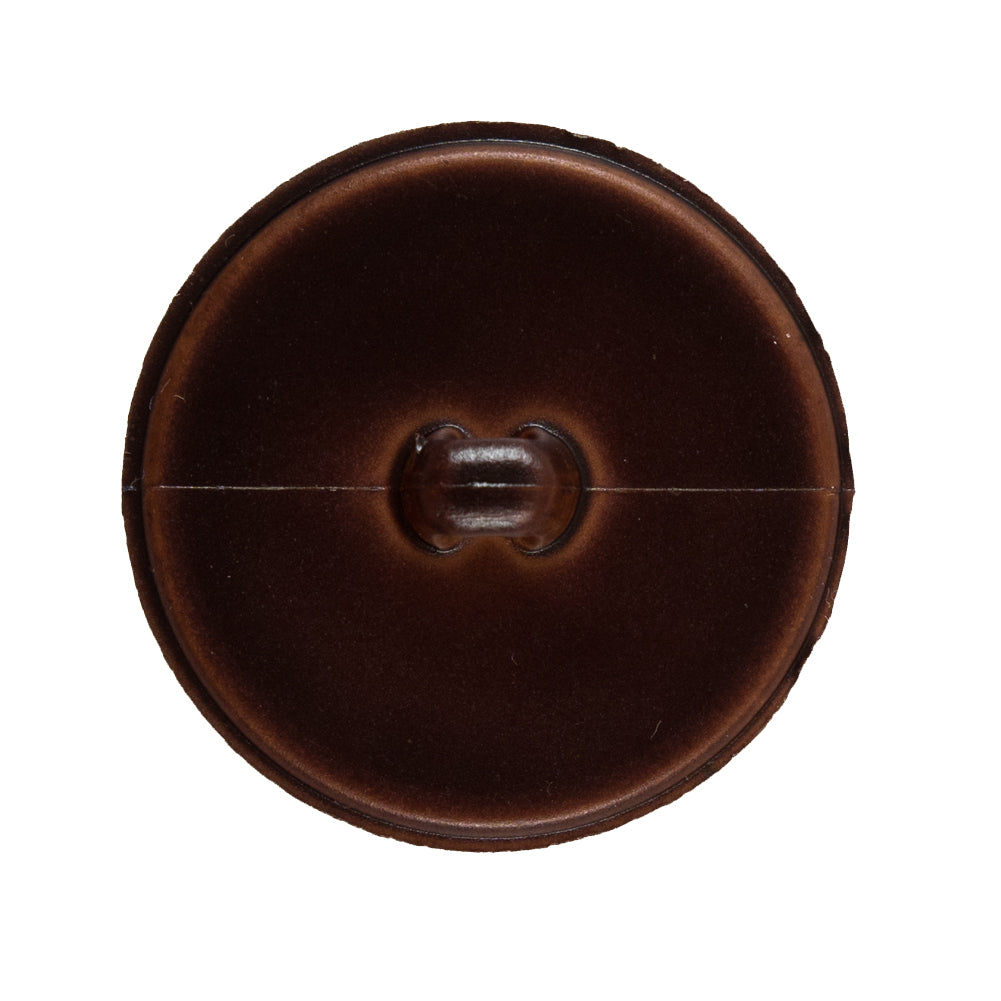 Italian Dark Brown Faux Leather Plastic Button - 48L/30.5mm Detail Italian Dark Brown Faux Leather Plastic Button - 48L/30.5mm Detail