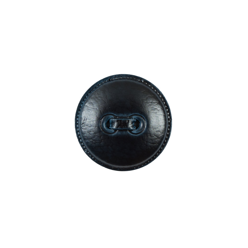 Italian Navy Faux Leather Plastic Button - 24L/15mm Italian Navy Faux Leather Plastic Button - 24L/15mm