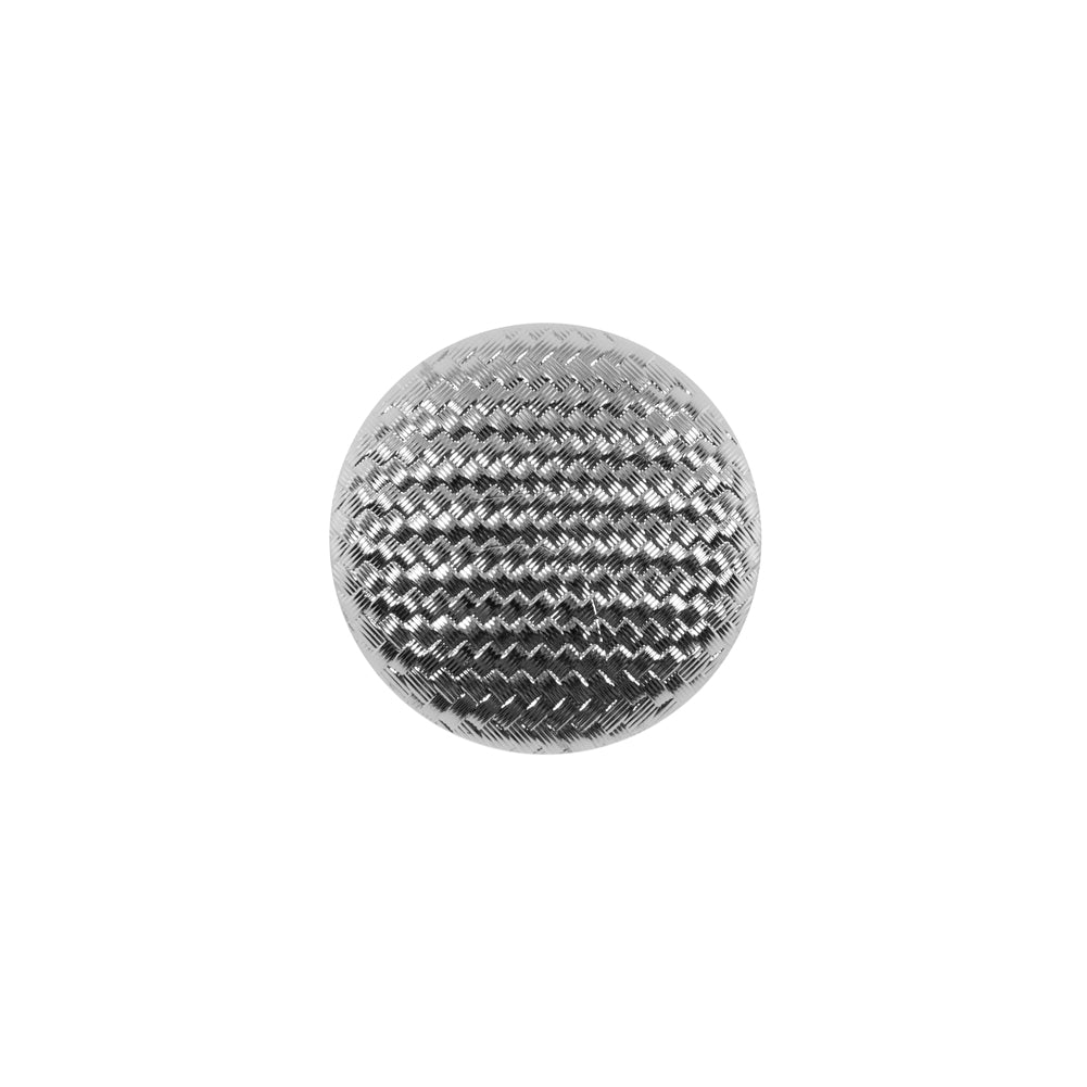 Italian Silver Basketwoven Plastic Button - 24L/15mm Italian Silver Basketwoven Plastic Button - 24L/15mm