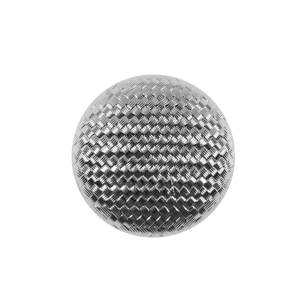Italian Silver Basketwoven Plastic Button - 36L/23mm Italian Silver Basketwoven Plastic Button - 36L/23mm