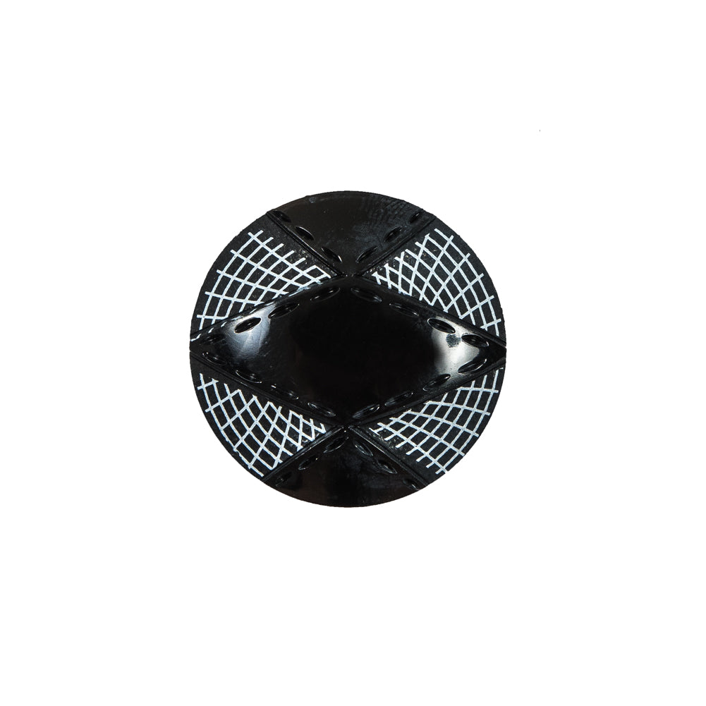 Italian Black and White Novelty Plastic Button - 32L/20mm Italian Black and White Novelty Plastic Button - 32L/20mm