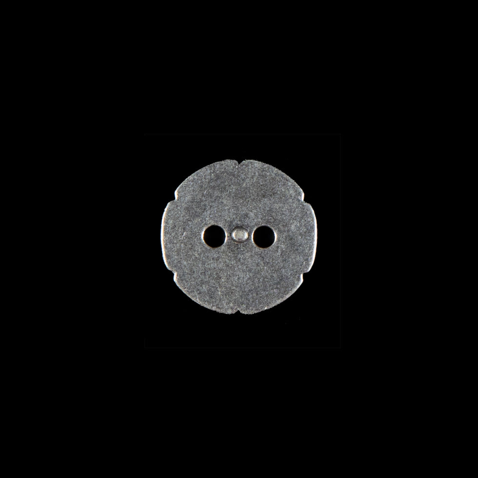 Italian Silver 2-Hole Metal Button - 20L/12mm - Detail Italian Silver 2-Hole Metal Button - 20L/12mm - Detail