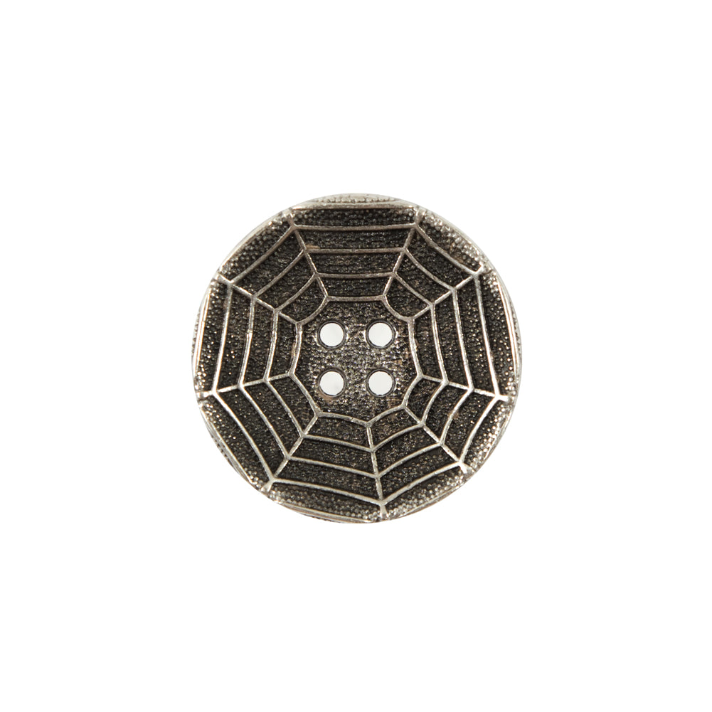 Italian Silver Spider Web Metal Button - 32L/20mm Italian Silver Spider Web Metal Button - 32L/20mm