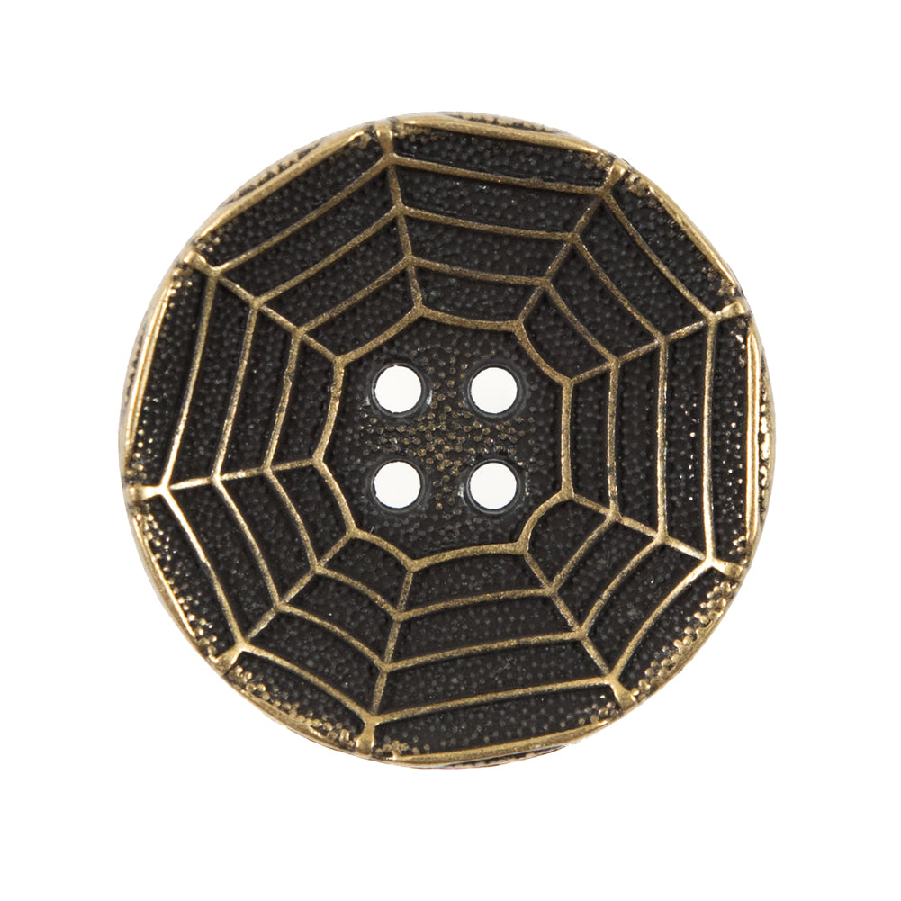 Italian Gold Spider Web Metal Button - 44L/28mm Italian Gold Spider Web Metal Button - 44L/28mm