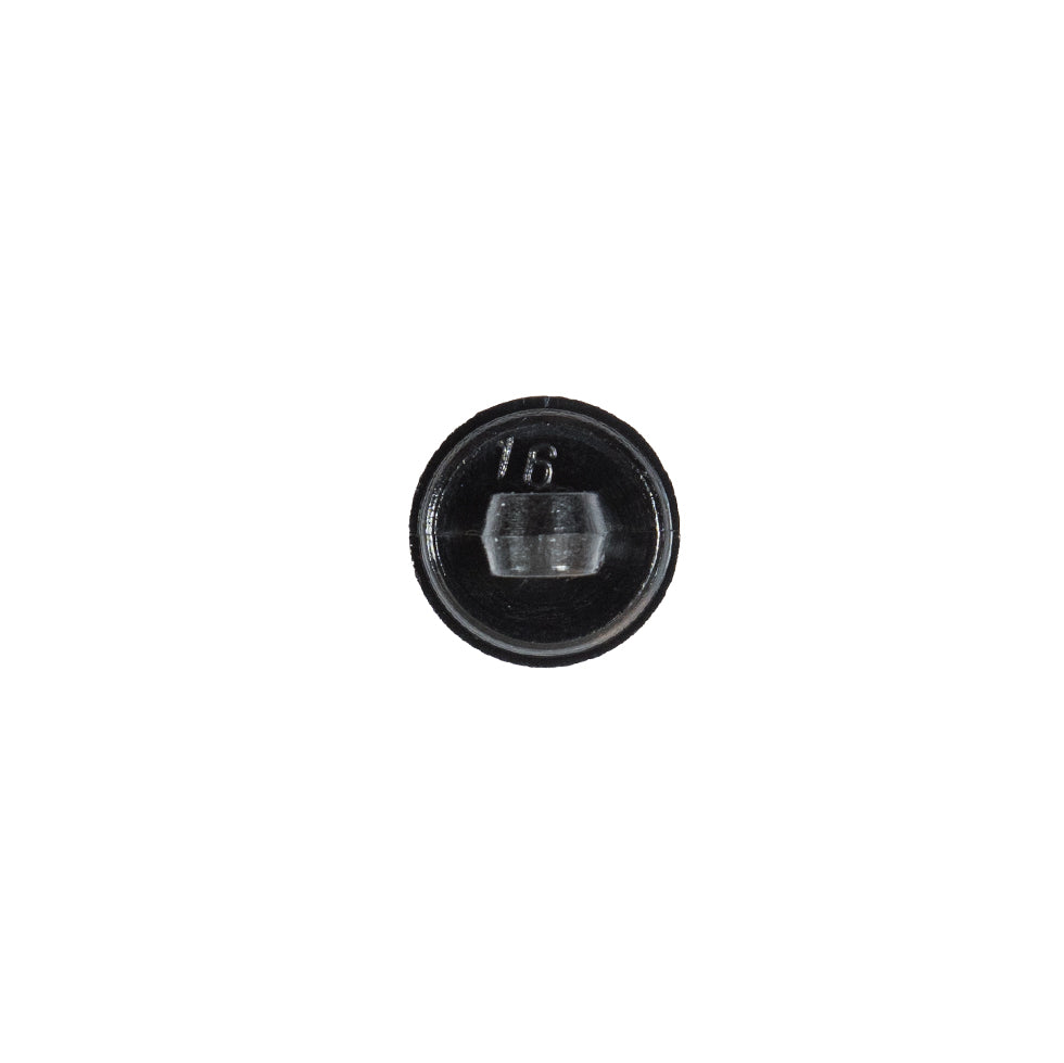 Italian Black Spiral Etched Plastic Button - 16L/10mm - Detail Italian Black Spiral Etched Plastic Button - 16L/10mm - Detail
