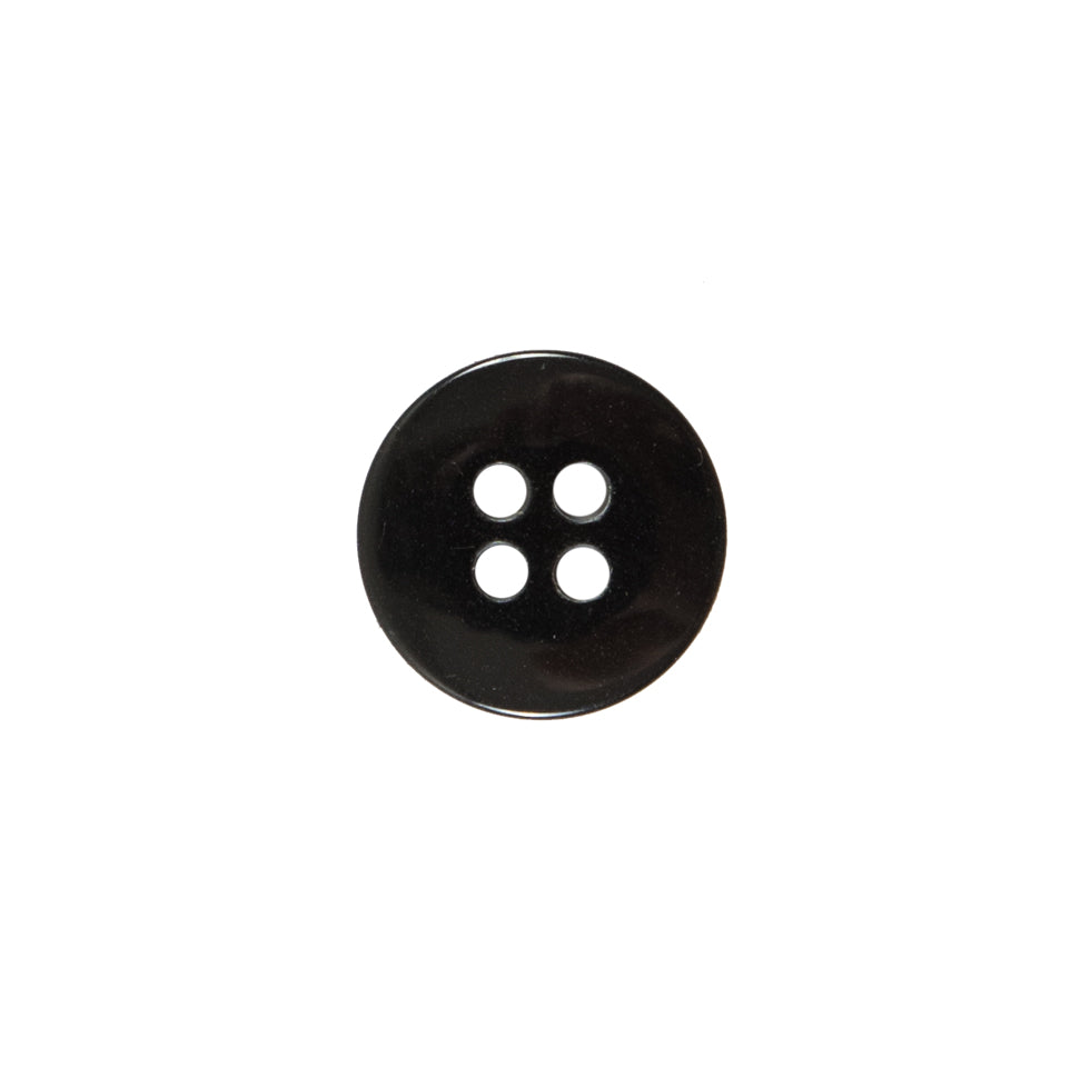 Italian Black 4-Hole Plastic Button - 20L/12mm - Detail Italian Black 4-Hole Plastic Button - 20L/12mm - Detail