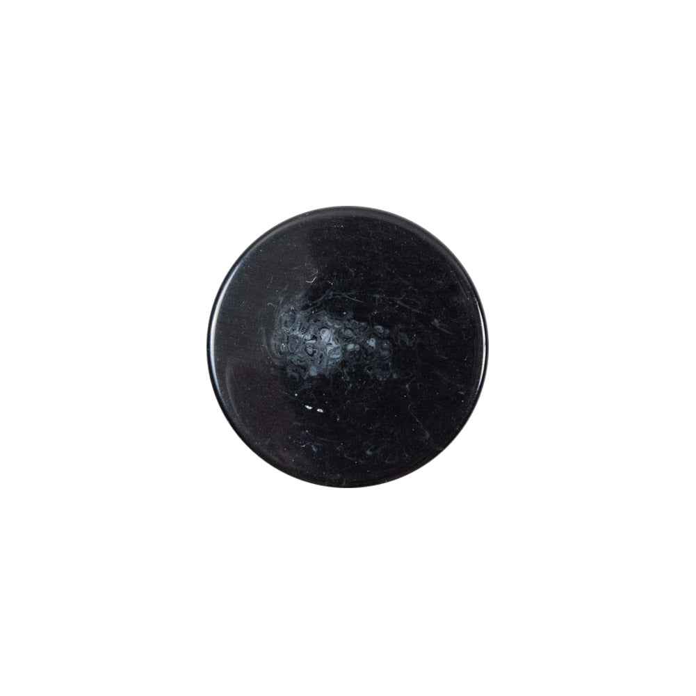 Italian Black Glossy Plastic Button - 28L/18mm Italian Black Glossy Plastic Button - 28L/18mm