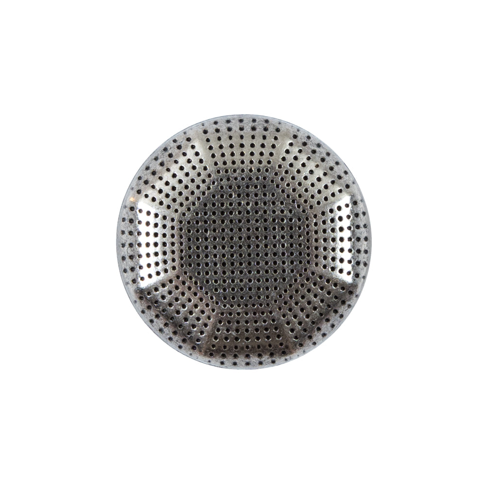 Italian Silver Zamac Perforated Metal Button - 36L/23mm Italian Silver Zamac Perforated Metal Button - 36L/23mm