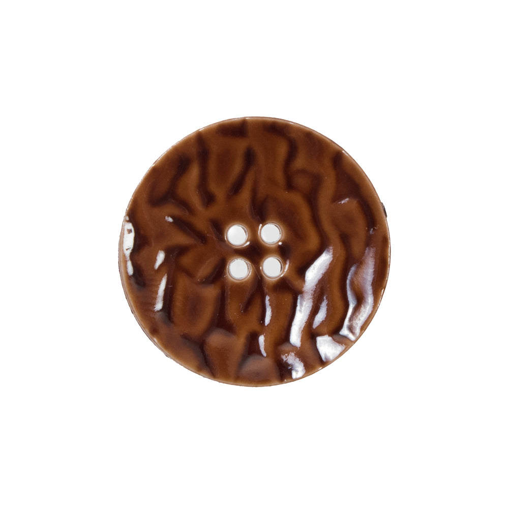 Italian Toffee Brown Textured Button - 36L/23mm Italian Toffee Brown Textured Button - 36L/23mm