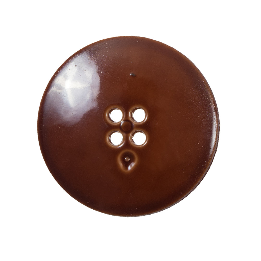 Italian Toffee Brown Textured Button - 44L/28mm - Detail Italian Toffee Brown Textured Button - 44L/28mm - Detail