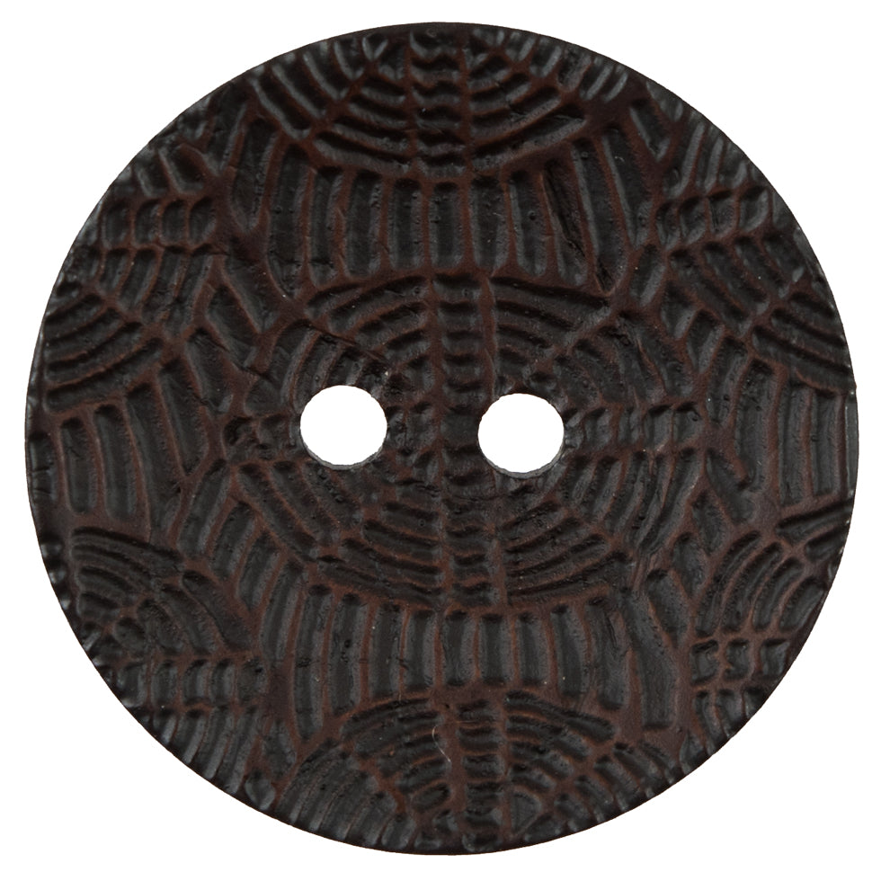 Italian Dark Brown Etched Coconut Button - 64L/40.5mm Italian Dark Brown Etched Coconut Button - 64L/40.5mm