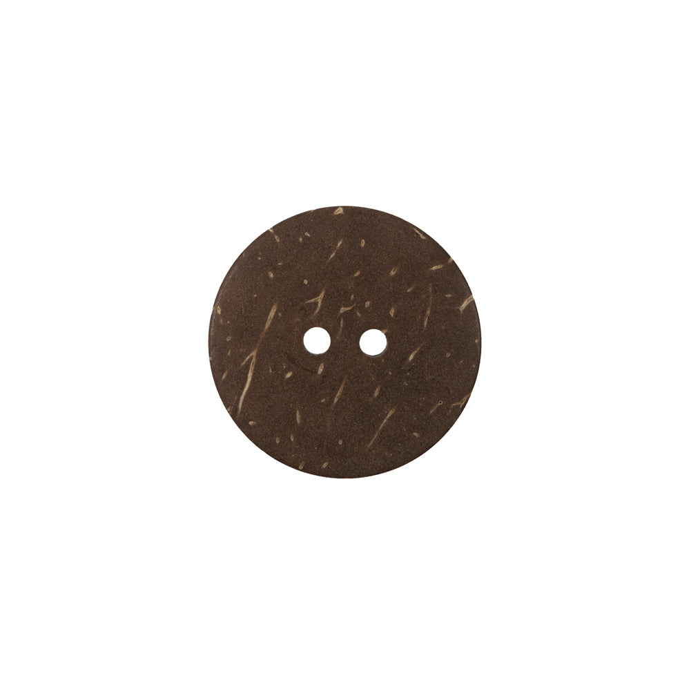 Italian Brown Carved Coconut Button - 24L/15mm Detail Italian Brown Carved Coconut Button - 24L/15mm Detail