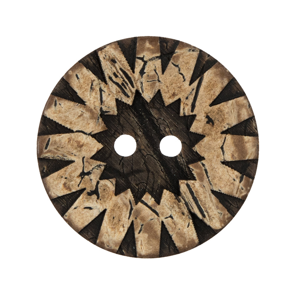 Italian Brown Carved Coconut Button - 48L/30mm Italian Brown Carved Coconut Button - 48L/30mm