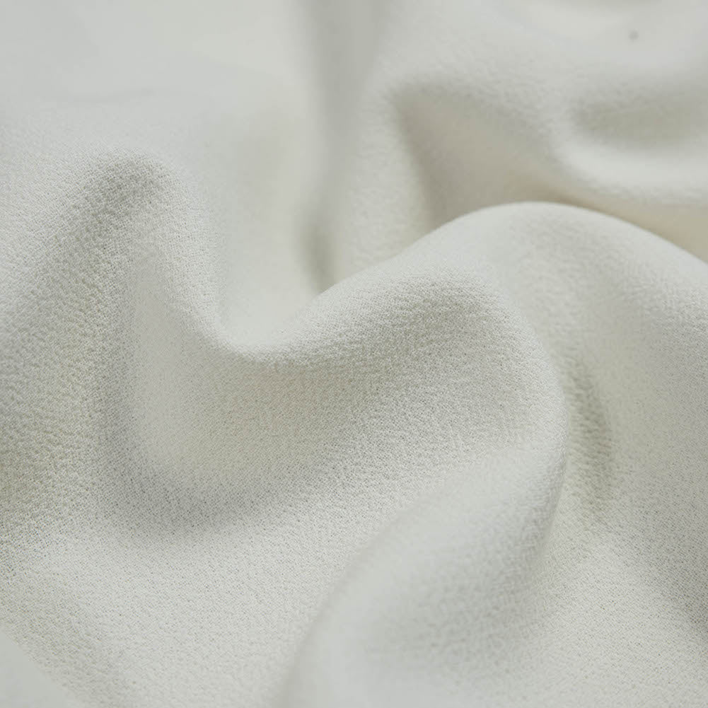 Italian Antique White Virgin Wool Double Crepe Full Italian Antique White Virgin Wool Double Crepe Full