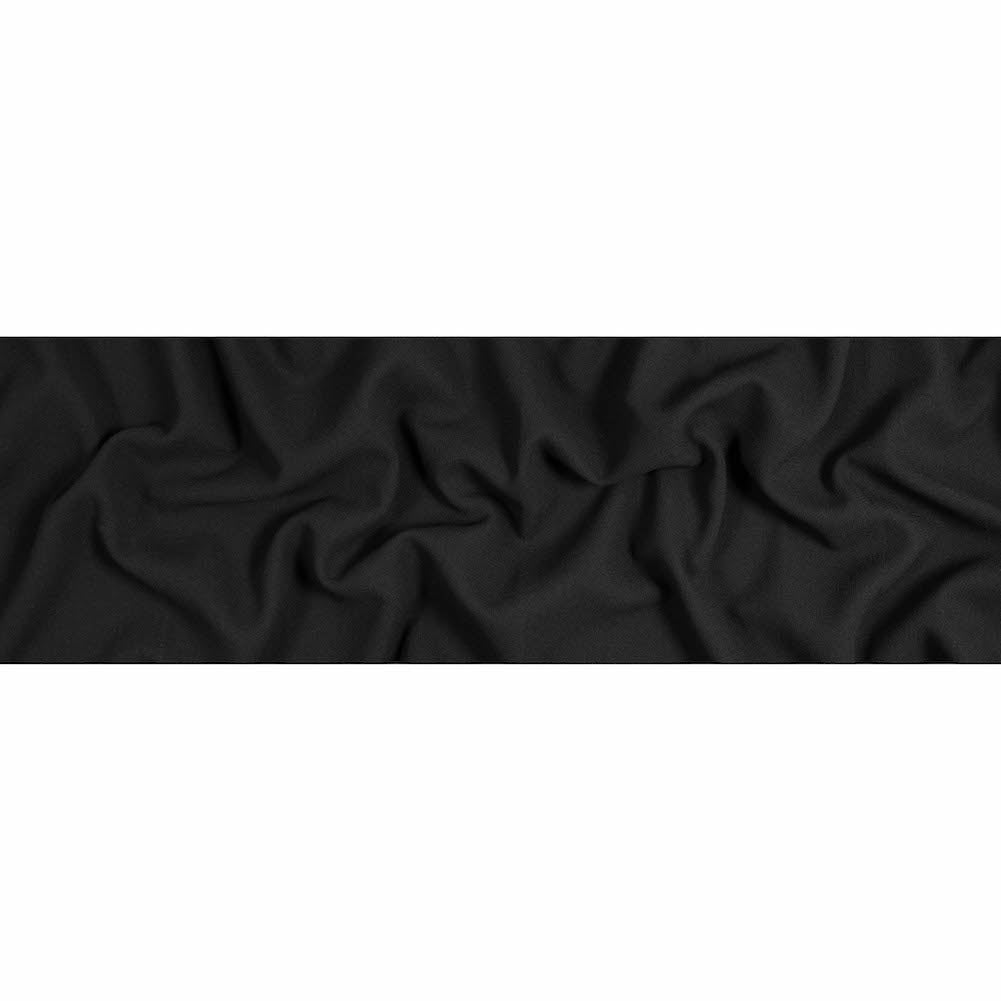 Italian Black Virgin Wool Double Crepe Folded Italian Black Virgin Wool Double Crepe Folded