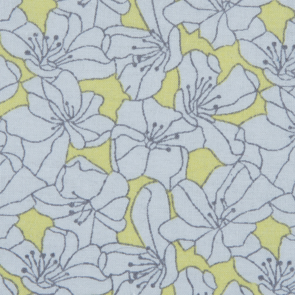 Limelight and White Floral Printed Cotton Poplin Full Limelight and White Floral Printed Cotton Poplin Full