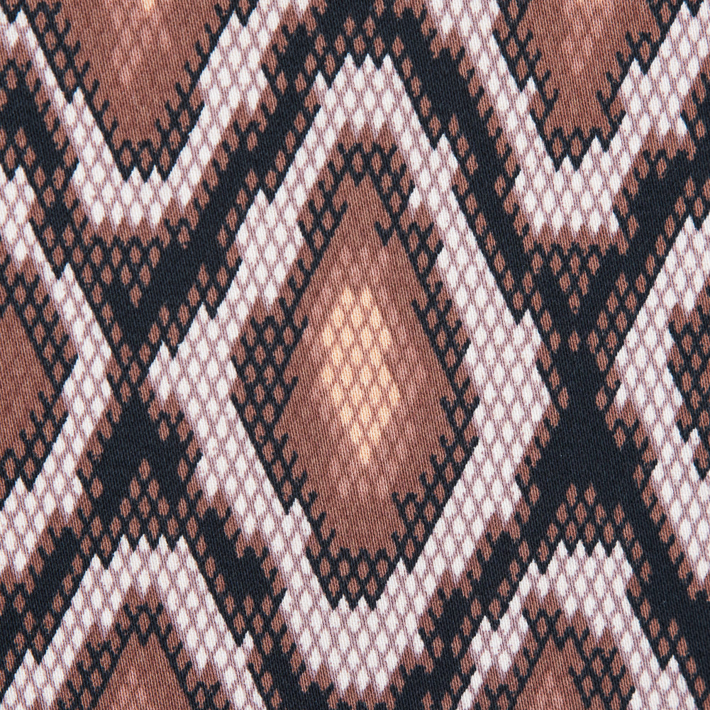 Friar Brown and Pearl Python Printed Stretch Cotton Sateen - Full Friar Brown and Pearl Python Printed Stretch Cotton Sateen - Full