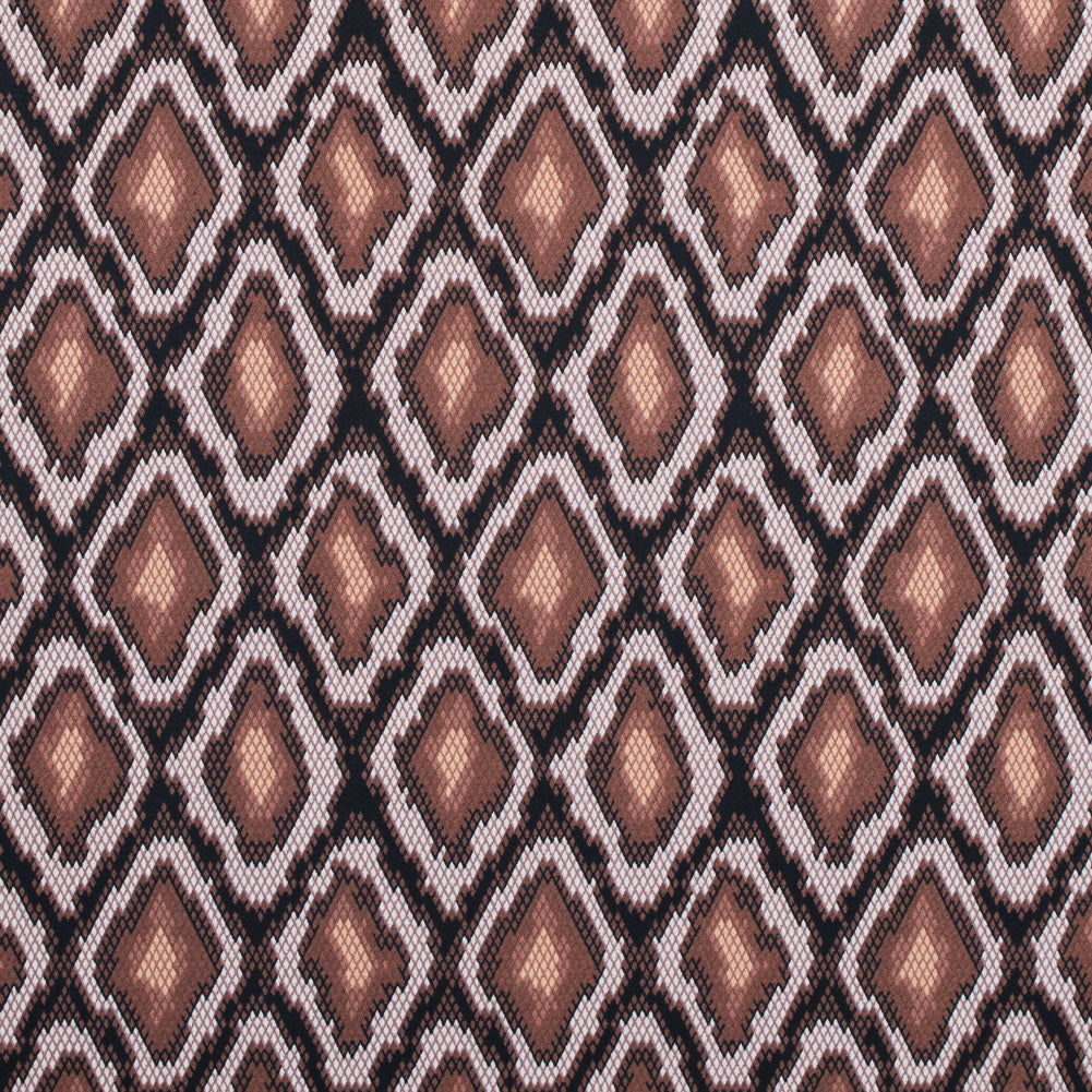 Friar Brown and Pearl Python Printed Stretch Cotton Sateen Friar Brown and Pearl Python Printed Stretch Cotton Sateen