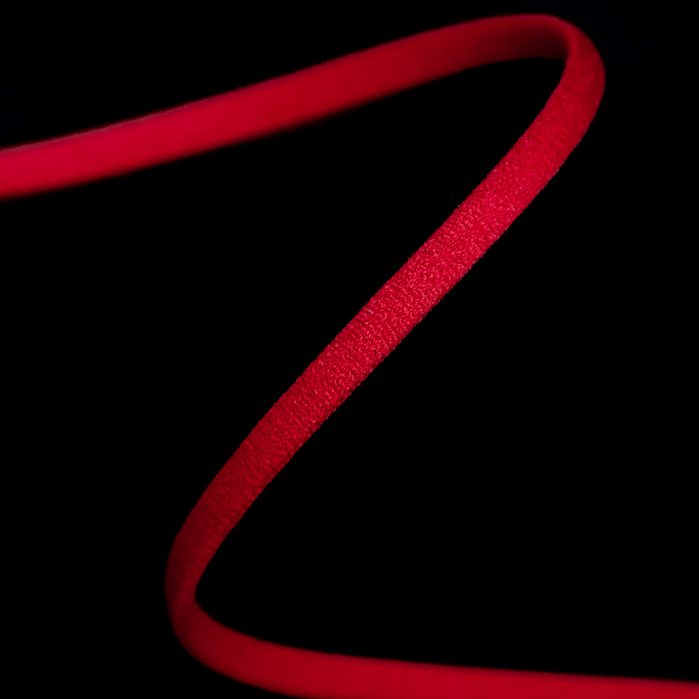 Italian Red Tubular Elastic Cord - 0.125" Detail Italian Red Tubular Elastic Cord - 0.125" Detail
