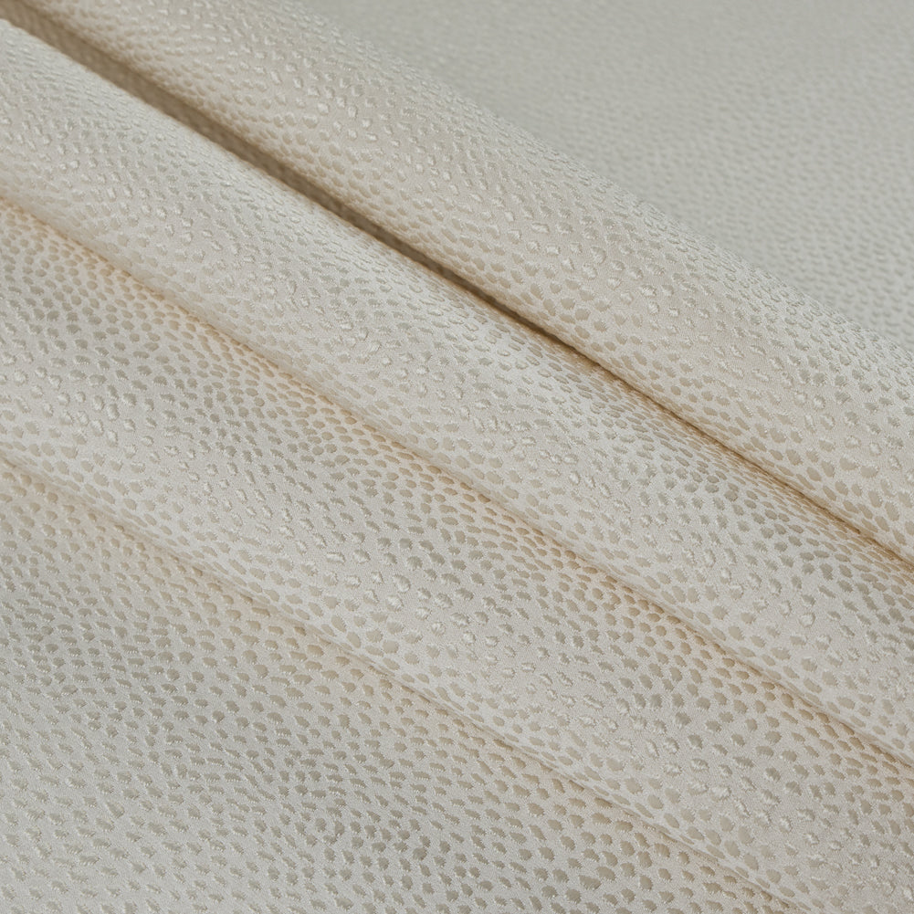 Ivory Textured Dots Polyester Woven - Folded Ivory Textured Dots Polyester Woven - Folded