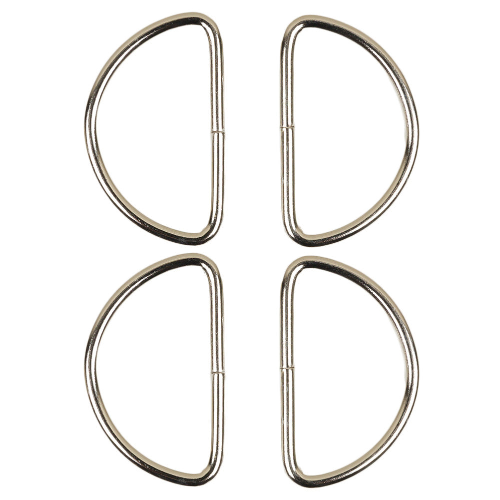 Dritz 4pc Nickel D-Rings - 1.25" - Folded Dritz 4pc Nickel D-Rings - 1.25" - Folded