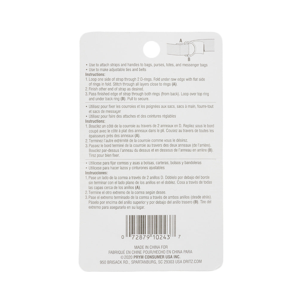 Dritz 4pc Nickel D-Rings - 1.25" - Full Dritz 4pc Nickel D-Rings - 1.25" - Full