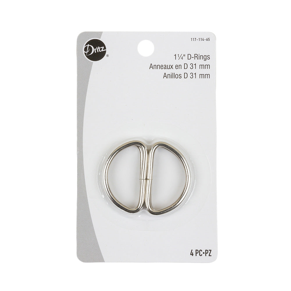 Dritz 4pc Nickel D-Rings - 1.25" Dritz 4pc Nickel D-Rings - 1.25"