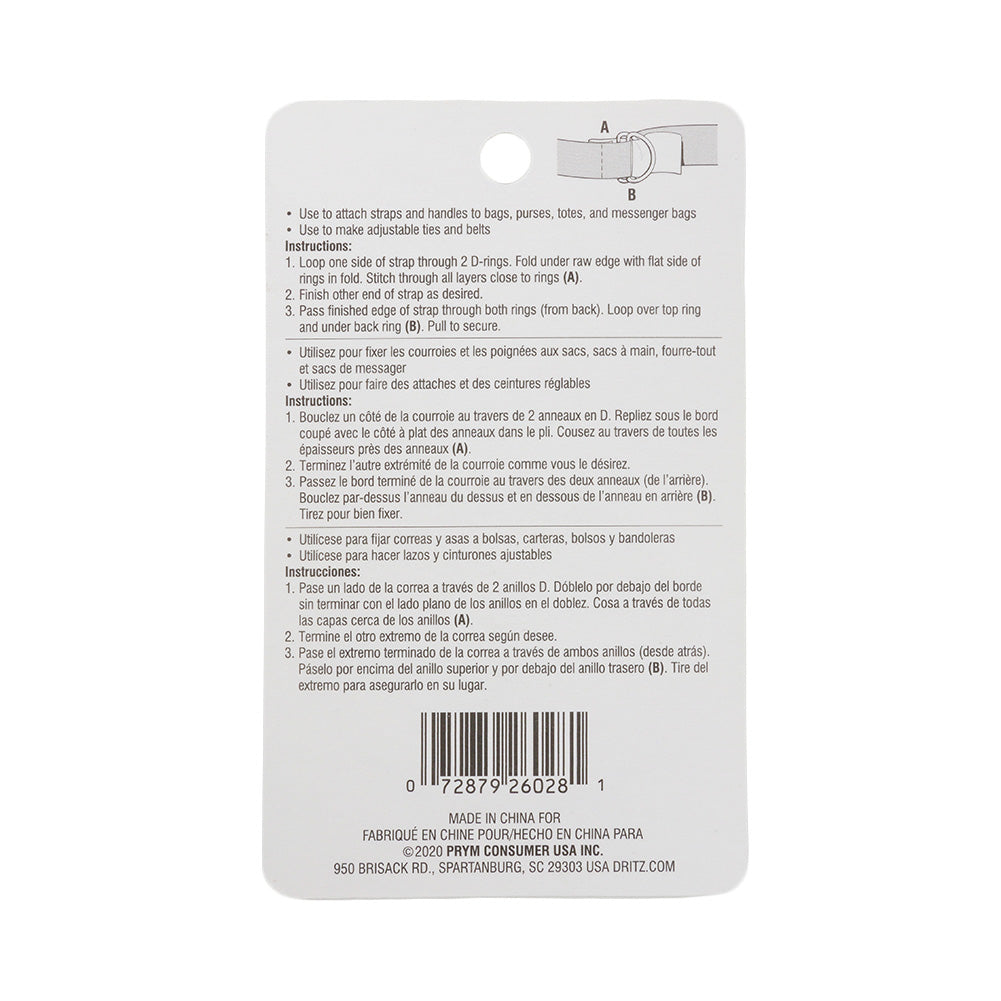 Dritz 4pc Black D-Rings - 1" - Full Dritz 4pc Black D-Rings - 1" - Full