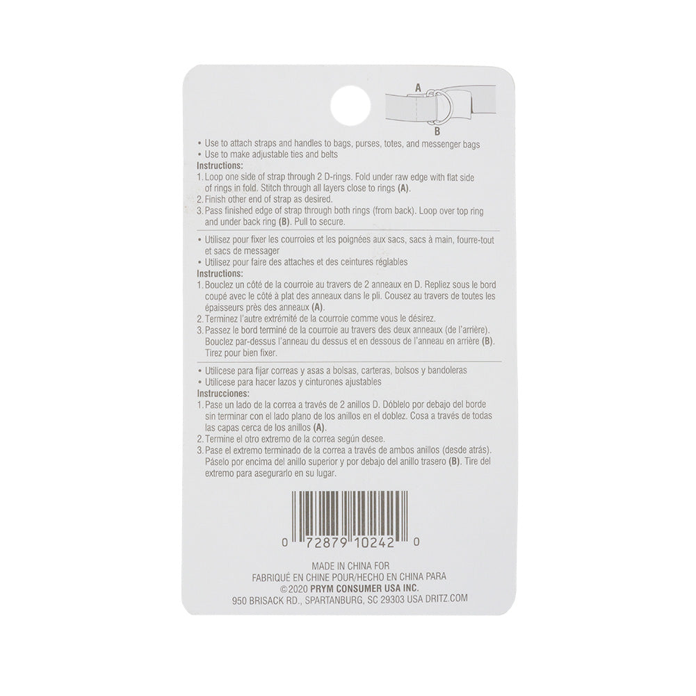 Dritz 4pc Nickel D-Rings - 1" - Full Dritz 4pc Nickel D-Rings - 1" - Full