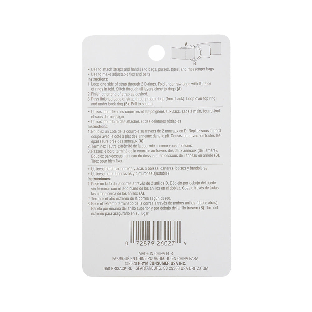 Dritz 4pc Black D-Rings - 0.75" Full Dritz 4pc Black D-Rings - 0.75" Full