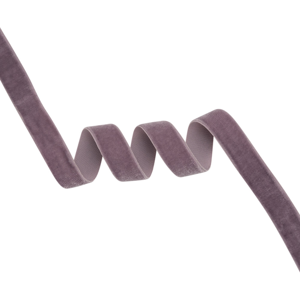 Stretch Velvet Ribbon Trim Made in Italy - 0.625" - Dusty Lilac - Gislaine Collection Stretch Velvet Ribbon Trim Made in Italy - 0.625" - Dusty Lilac - Gislaine Collection