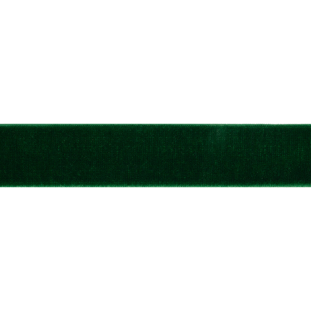 Stretch Velvet Ribbon Trim Made in Italy - 0.875" - Emerald Green - Gislaine Collection Stretch Velvet Ribbon Trim Made in Italy - 0.875" - Emerald Green - Gislaine Collection