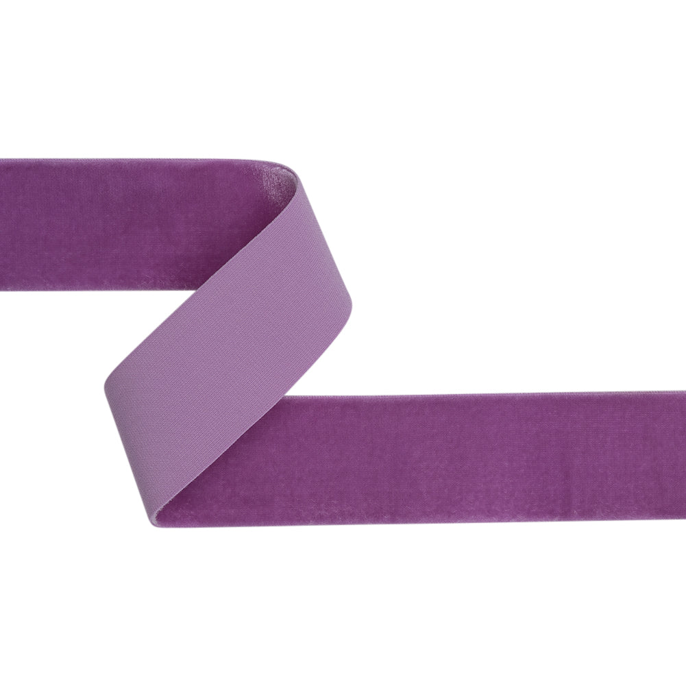 Stretch Velvet Ribbon Trim Made in Italy - 1.5" - Purple - Gislaine Collection Stretch Velvet Ribbon Trim Made in Italy - 1.5" - Purple - Gislaine Collection