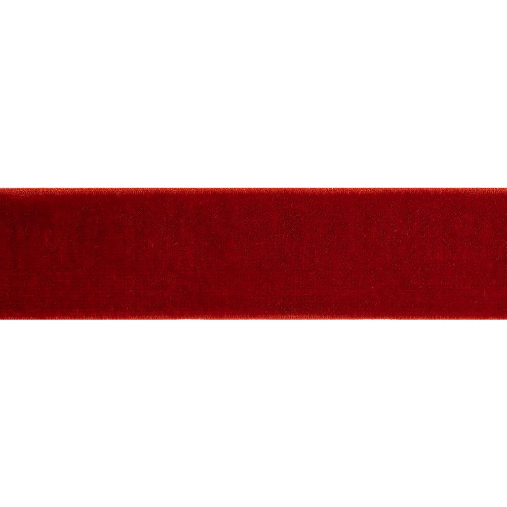 Stretch Velvet Ribbon Trim Made in Italy - 0.875" - Deep Red - Gislaine Collection Stretch Velvet Ribbon Trim Made in Italy - 0.875" - Deep Red - Gislaine Collection