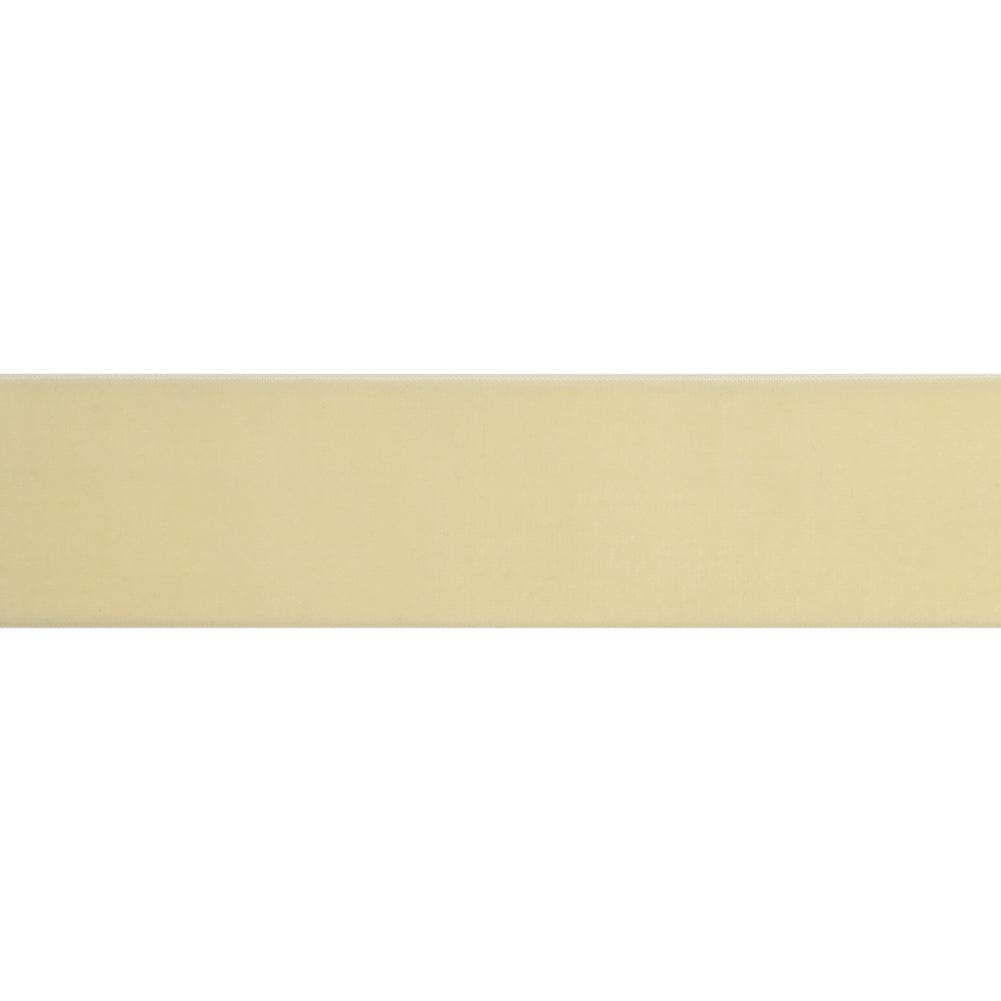 Stretch Velvet Ribbon Trim Made in Italy - 1.5" - Ivory - Gislaine Collection Stretch Velvet Ribbon Trim Made in Italy - 1.5" - Ivory - Gislaine Collection