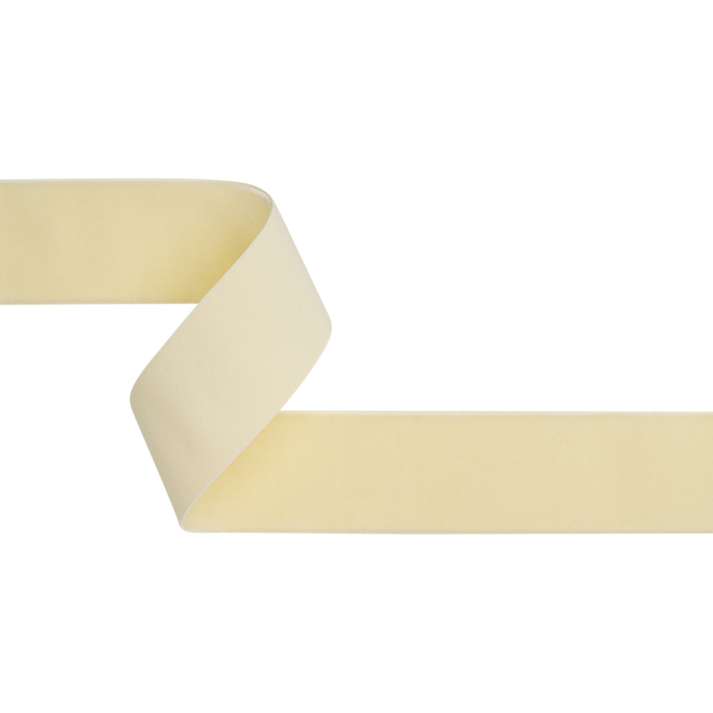 Stretch Velvet Ribbon Trim Made in Italy - 1.5" - Ivory - Gislaine Collection Stretch Velvet Ribbon Trim Made in Italy - 1.5" - Ivory - Gislaine Collection