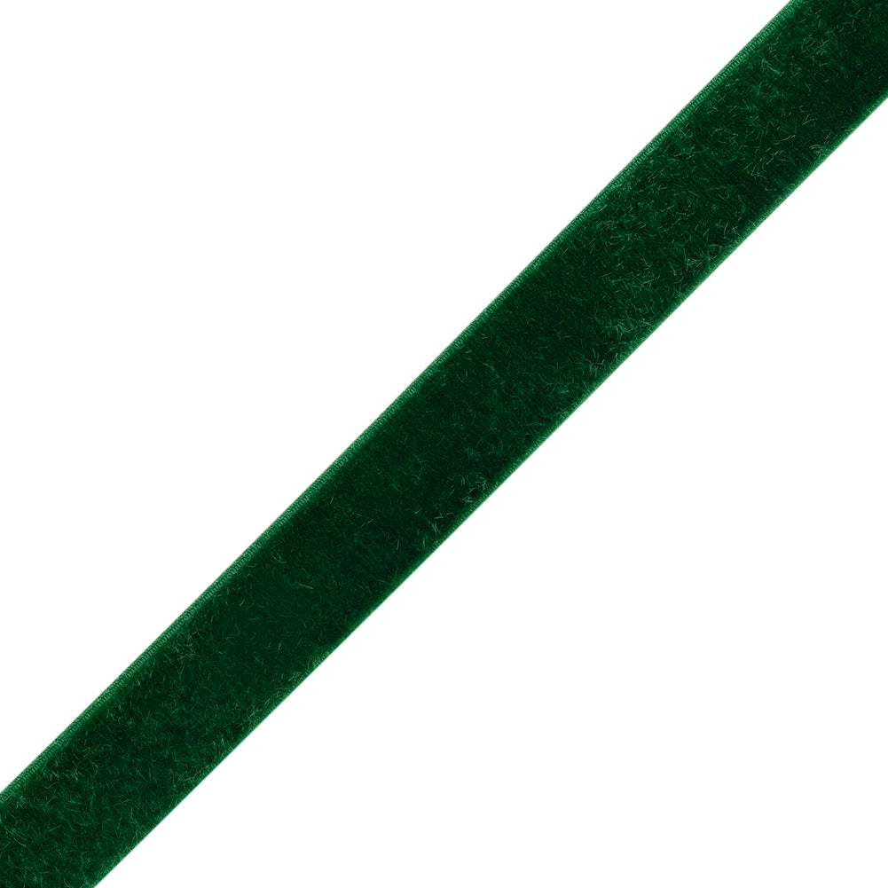 Stretch Velvet Ribbon Trim Made in Italy - 0.625" - Emerald Green - Gislaine Collection Stretch Velvet Ribbon Trim Made in Italy - 0.625" - Emerald Green - Gislaine Collection