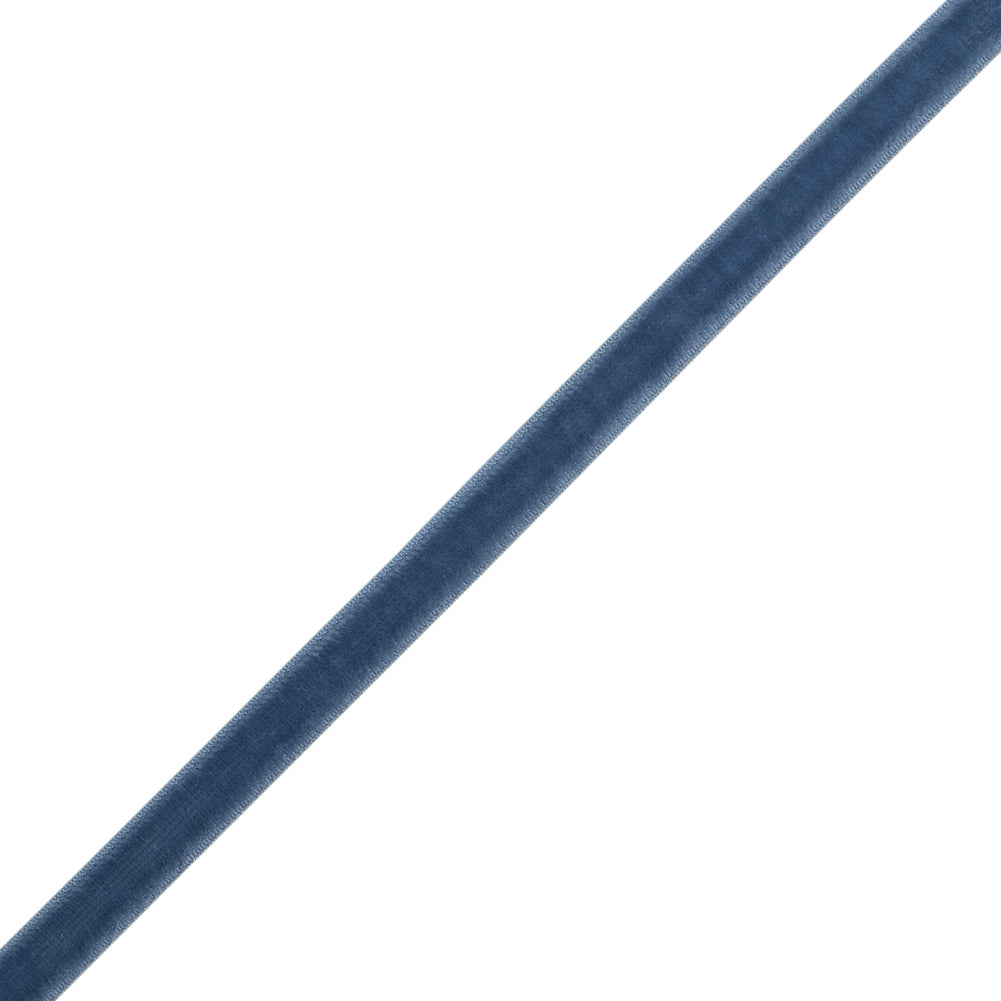Stretch Velvet Ribbon Trim Made in Italy - 0.25" - Country Blue - Gislaine Collection Stretch Velvet Ribbon Trim Made in Italy - 0.25" - Country Blue - Gislaine Collection