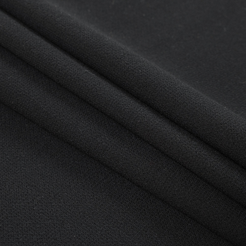 Black 100% Double Wool Crepe Detail Black 100% Double Wool Crepe Detail