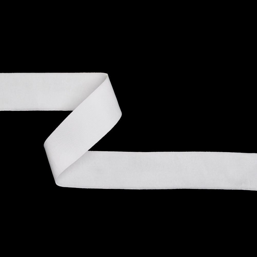 Stretch Velvet Ribbon Single Faced - 1.375" - White Stretch Velvet Ribbon Single Faced - 1.375" - White