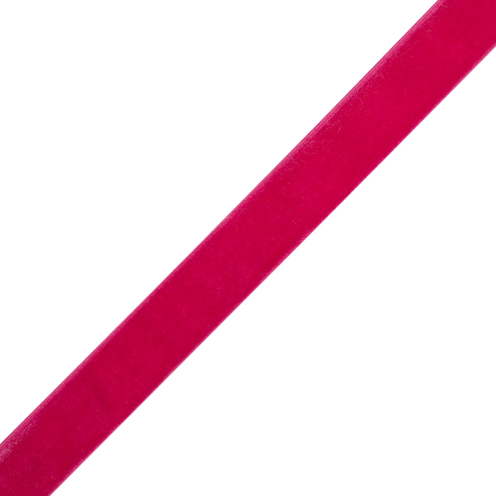 Stretch Velvet Ribbon Trim Made in Italy - 0.625" - Fuchsia - Gislaine Collection Stretch Velvet Ribbon Trim Made in Italy - 0.625" - Fuchsia - Gislaine Collection