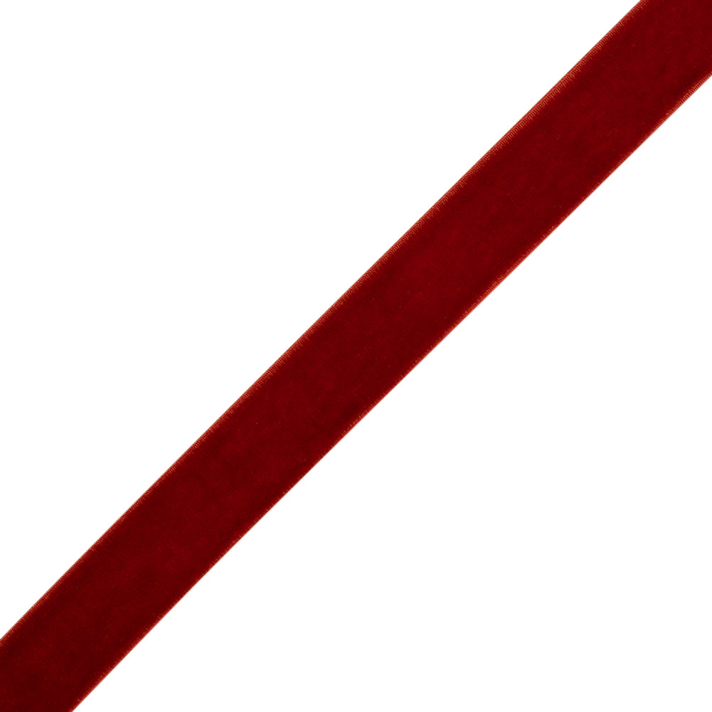 Stretch Velvet Ribbon Trim Made in Italy - 0.625" - Deep Red - Gislaine Collection Stretch Velvet Ribbon Trim Made in Italy - 0.625" - Deep Red - Gislaine Collection