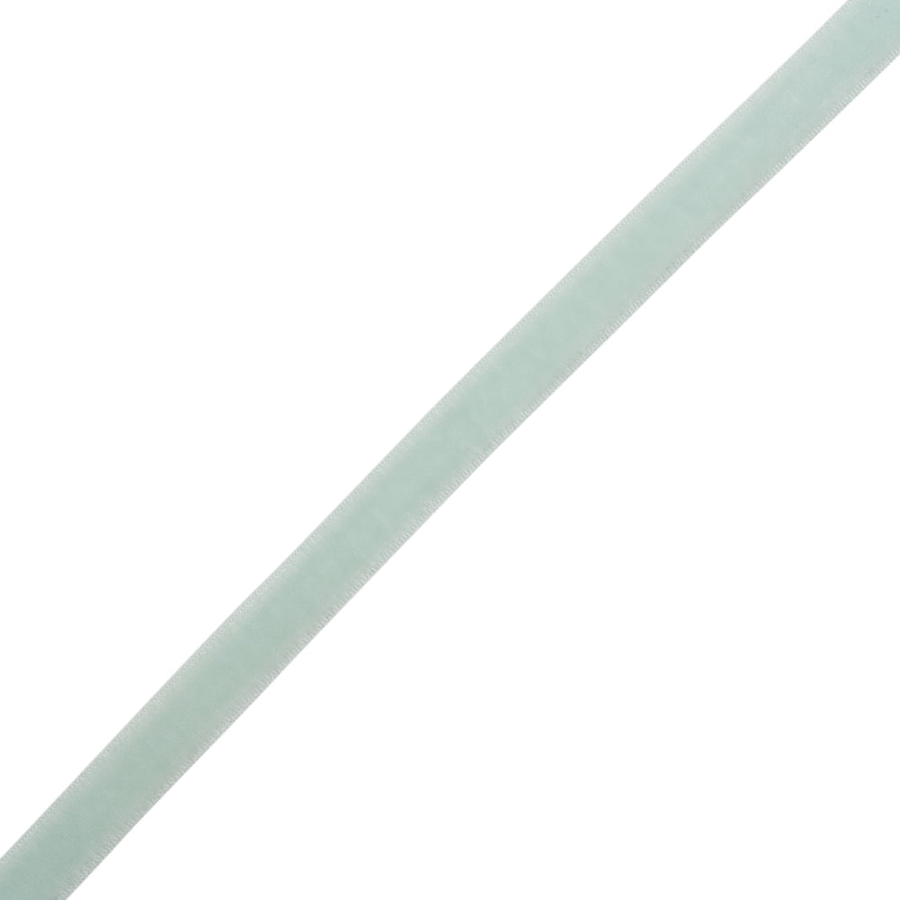 Stretch Velvet Ribbon Trim Made in Italy - 0.25" - Pale Mint - Gislaine Collection Stretch Velvet Ribbon Trim Made in Italy - 0.25" - Pale Mint - Gislaine Collection