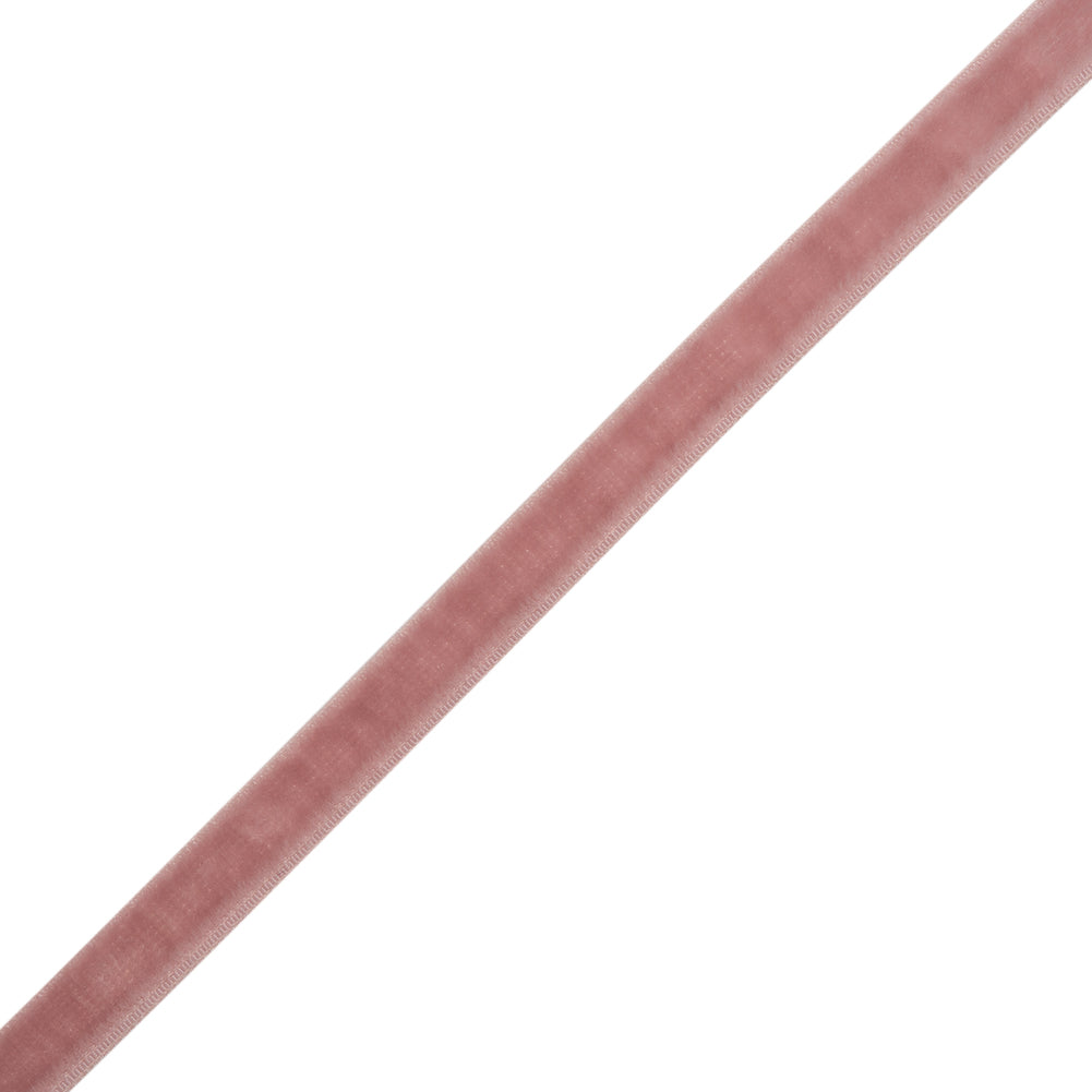 Stretch Velvet Ribbon Trim Made in Italy - 0.25" - Dusty Rose - Gislaine Collection Stretch Velvet Ribbon Trim Made in Italy - 0.25" - Dusty Rose - Gislaine Collection