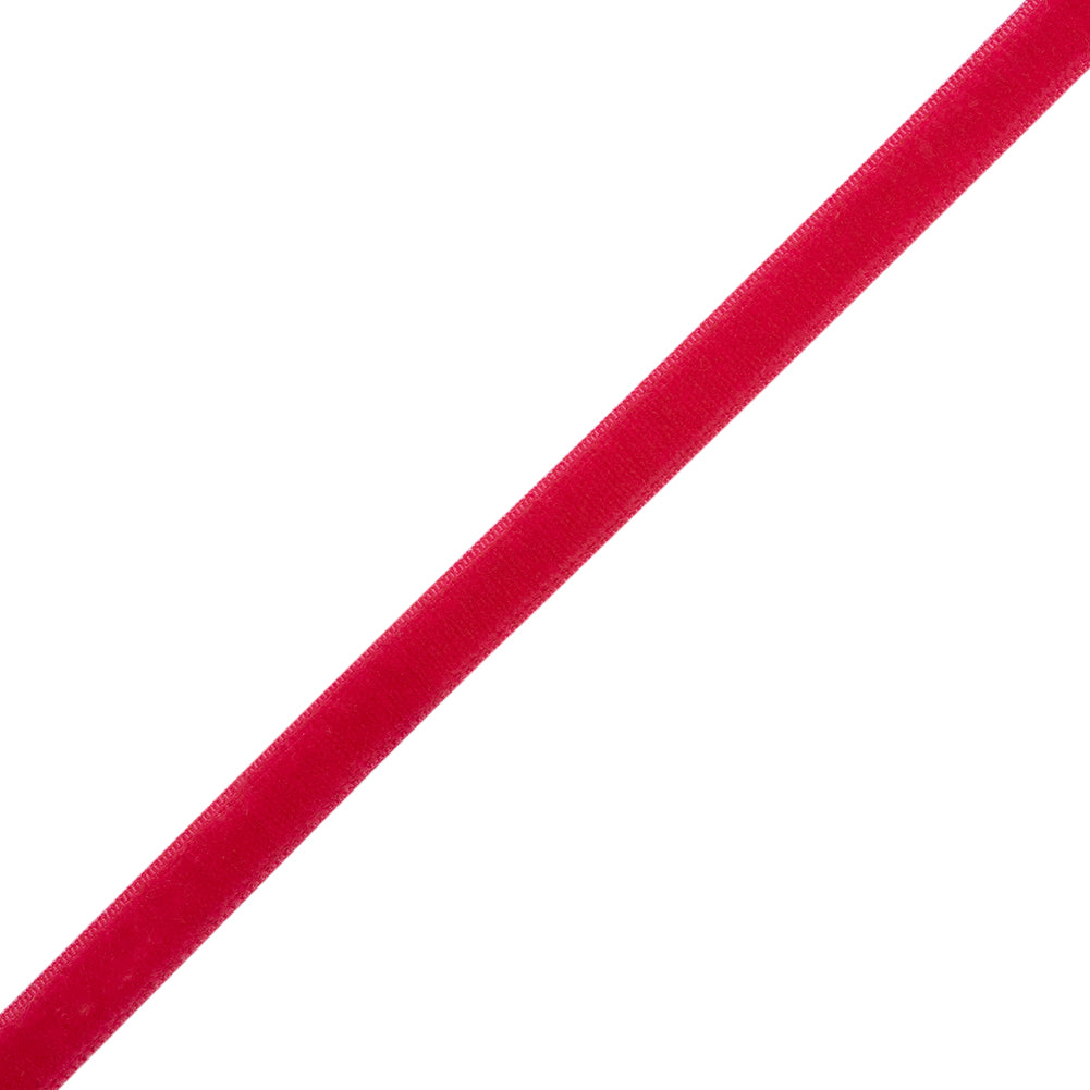 Stretch Velvet Ribbon Trim Made in Italy - 0.25" - Fuchsia - Gislaine Collection Stretch Velvet Ribbon Trim Made in Italy - 0.25" - Fuchsia - Gislaine Collection
